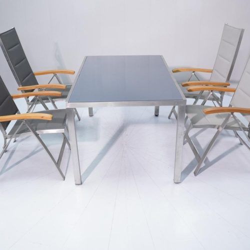 Lisbon dining set, stainless steel frame