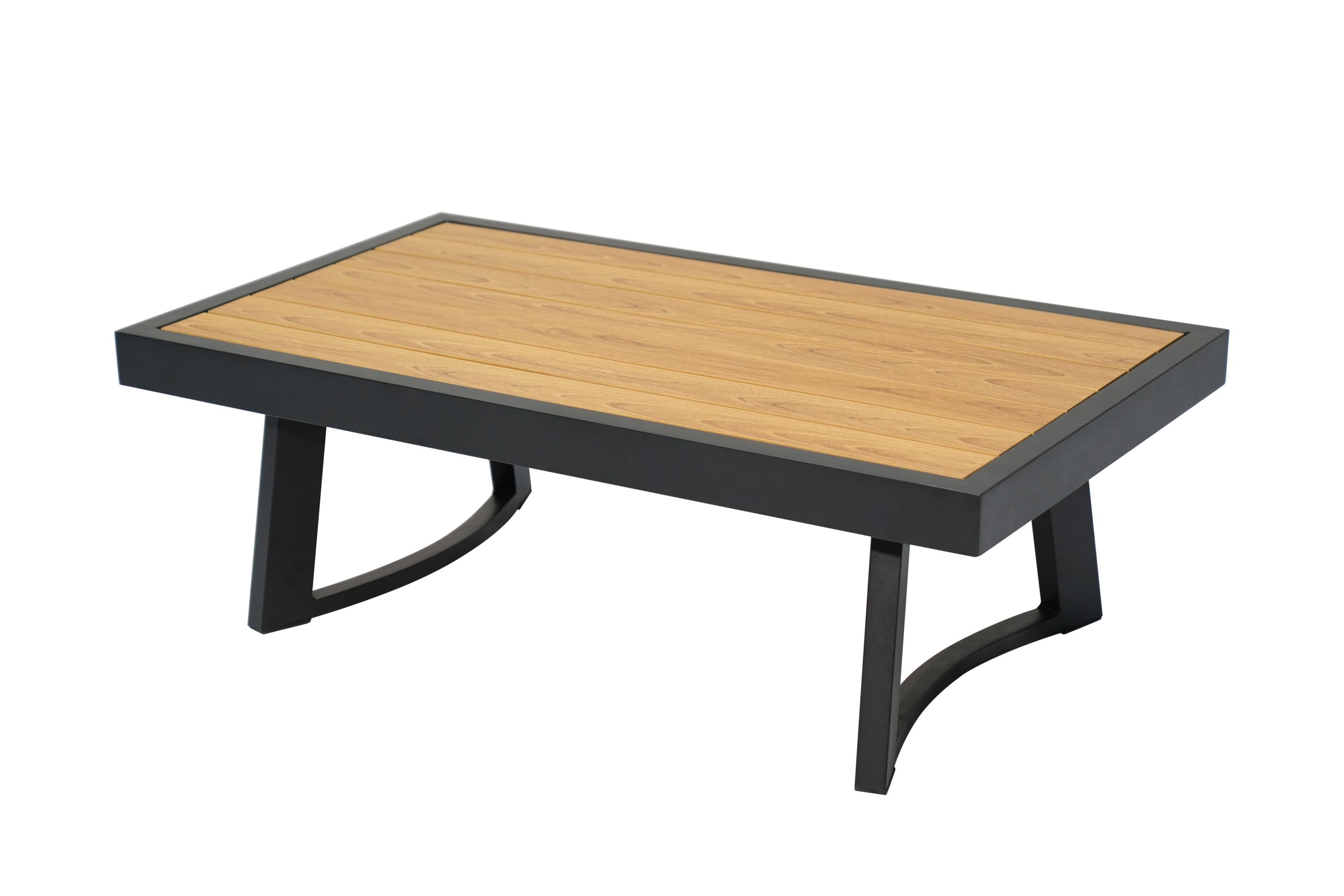 S0012-HG-AL-01 Modern Outdoor Aluminum Sofa Set with Polywood Table & Rope Armrest – Patio Lounge Set