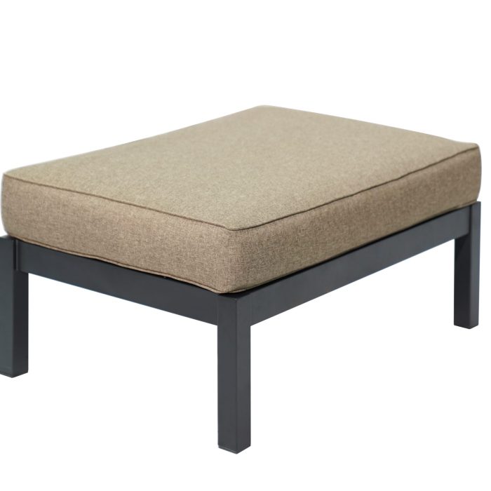 Modern Outdoor Aluminum Sofa Set with Polywood Table & Rope Armrest – Patio Lounge Set