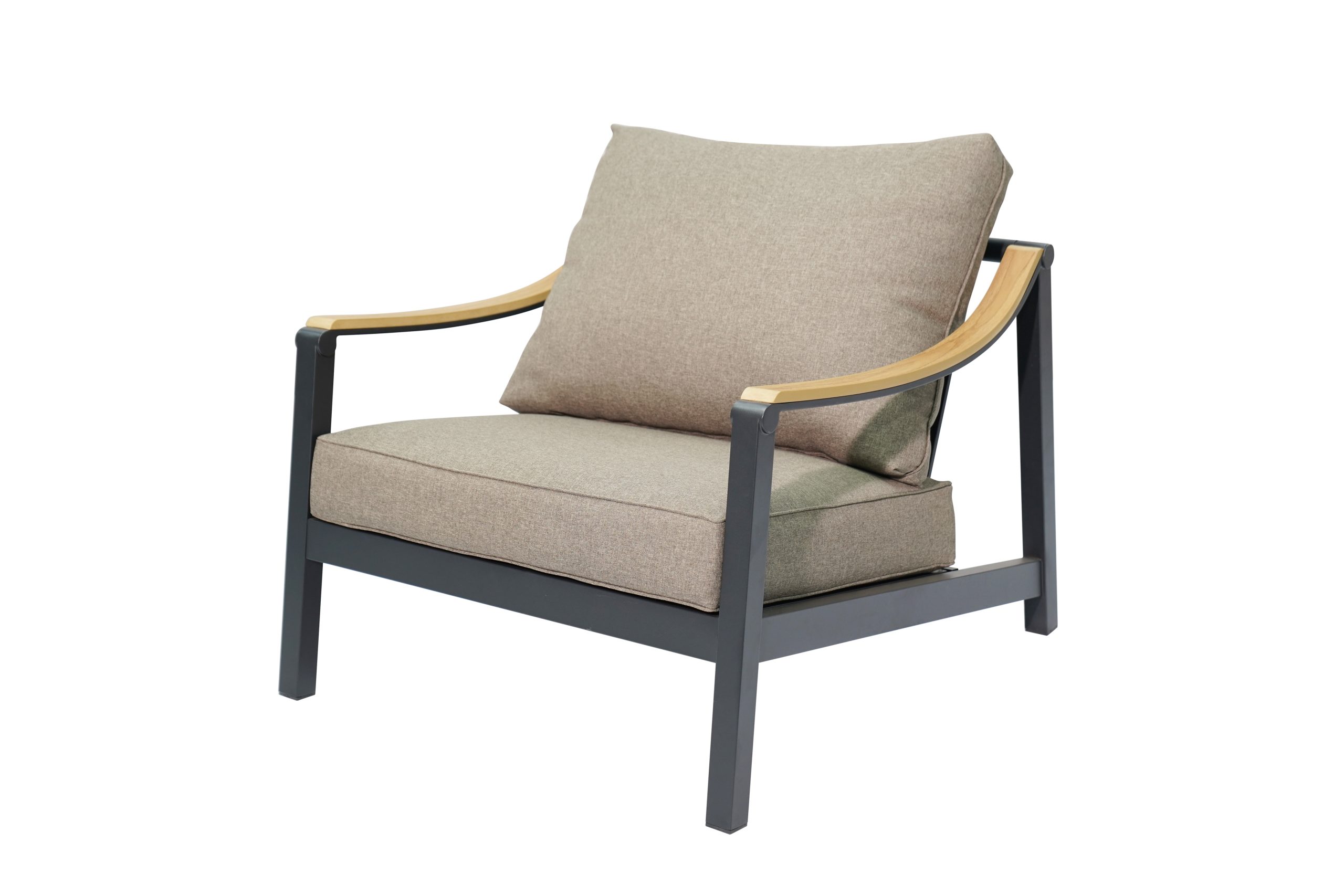 S0012-HG-AL-06 Modern Outdoor Aluminum Sofa Set with Polywood Table & Rope Armrest – Patio Lounge Set