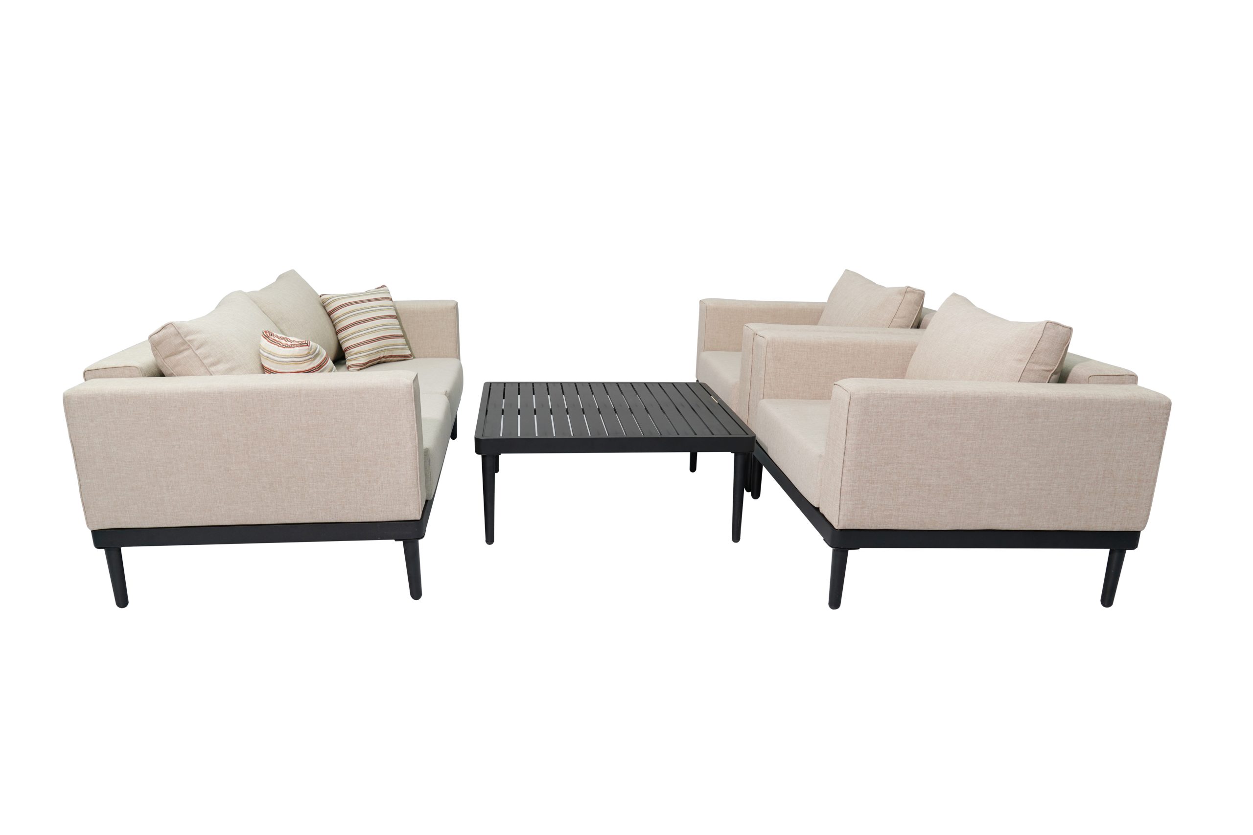 S0013-HG-AL-04 Modern Outdoor Aluminum Sofa Set – Table & 2 Seater Patio Lounge Set