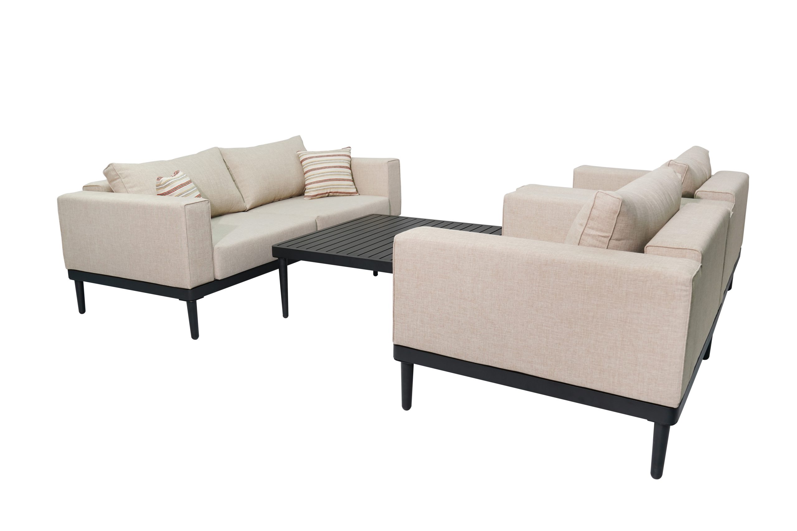 S0013-HG-AL-05 Modern Outdoor Aluminum Sofa Set – Table & 2 Seater Patio Lounge Set