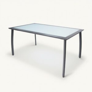 Modern Dark Grey Aluminum Patio Dining Table