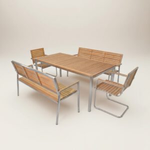 Oslo set, stainless steel frame