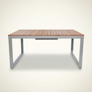 Alternative view of Aluminum U-Leg Outdoor Extension Table with Slatted Acacia Top