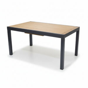 Extendable Outdoor Dining Table with Polywood Top and Metal Frame (150/200 cm)