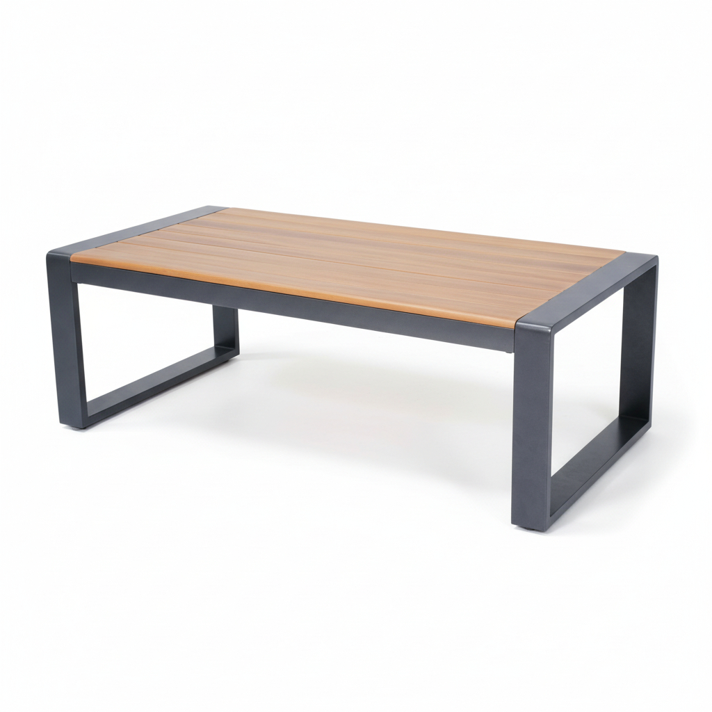 Bộ Sofa Ngoài Trời Khung Kim Loại Kèm Bàn Coffee – Giấy Dán Vân Gỗ - Image 6